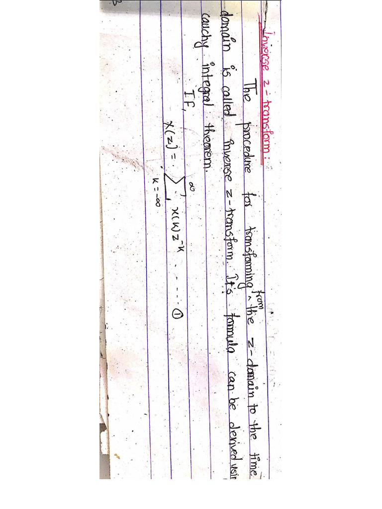 Z Transform Notes | PDF