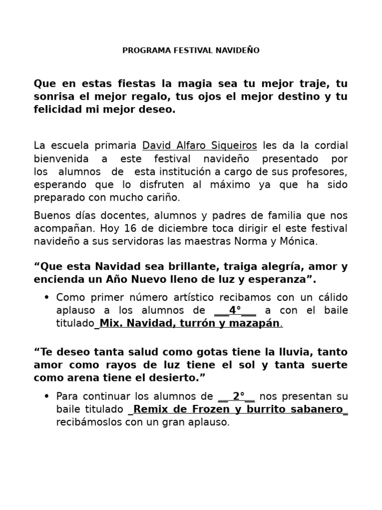Festival Navideño en Escuela Primaria | PDF | Navidad