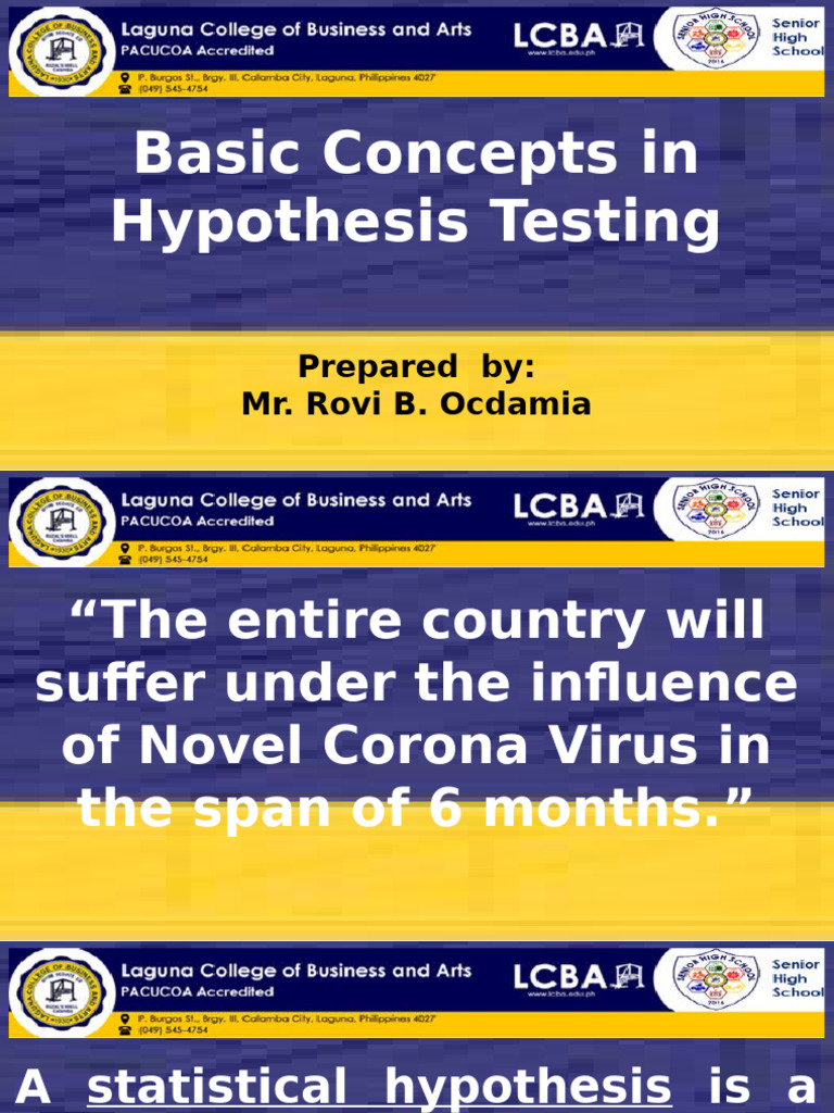 Hypothesis Testing Basics Explained | PDF | Hypothesis | Null Hypothesis