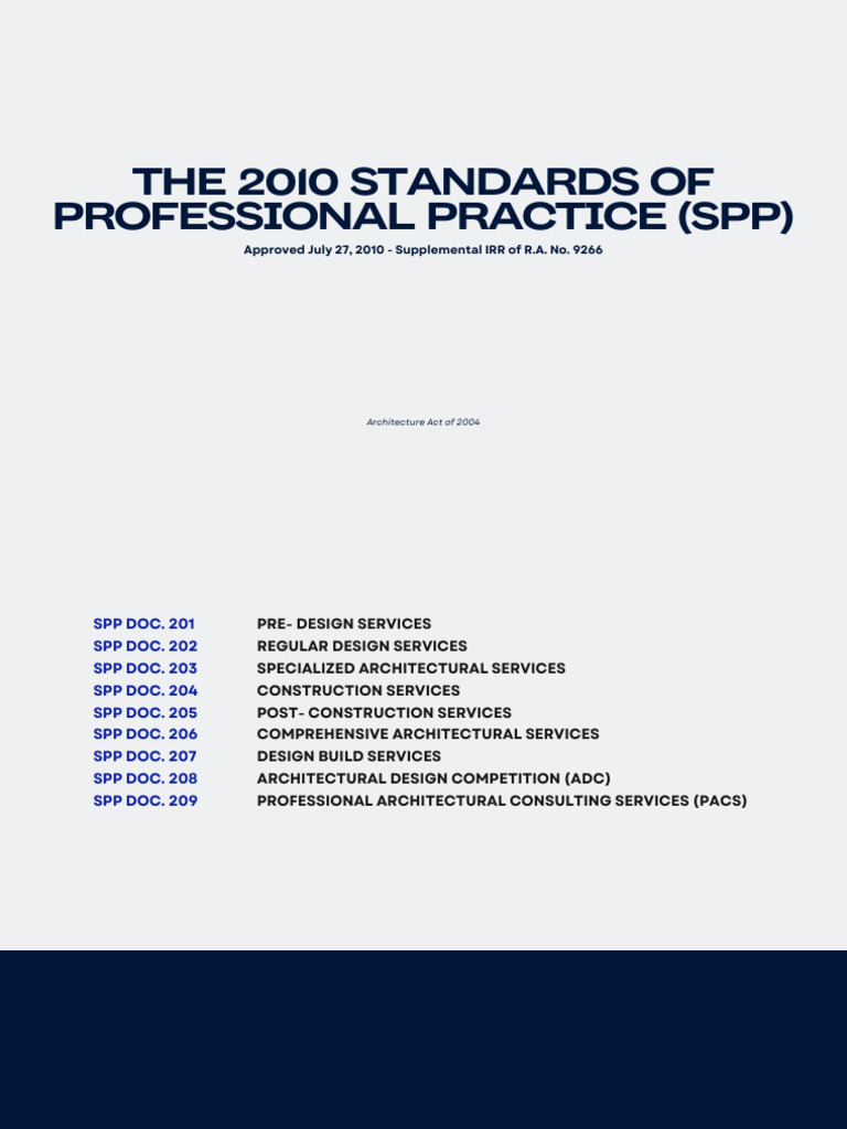 2010 Standards of Professional Practice | PDF | Architect | Lighting