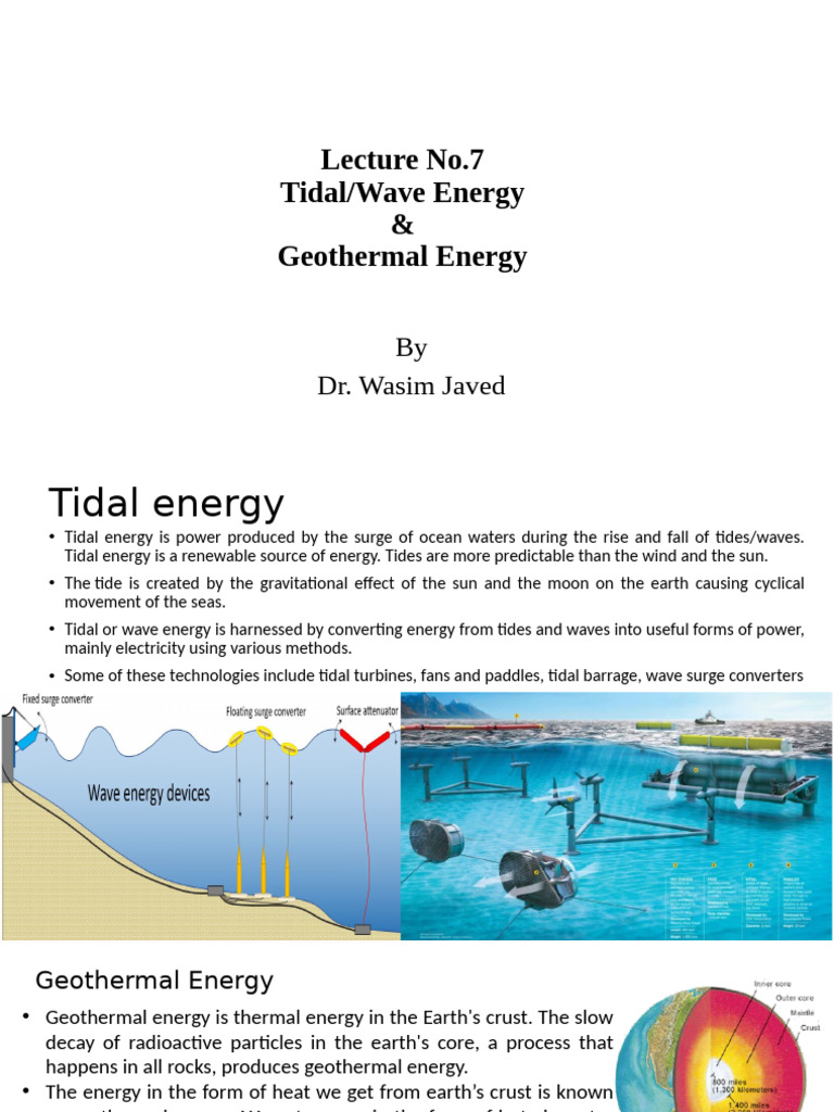 Tidal and Geothermal Energy Explained | PDF