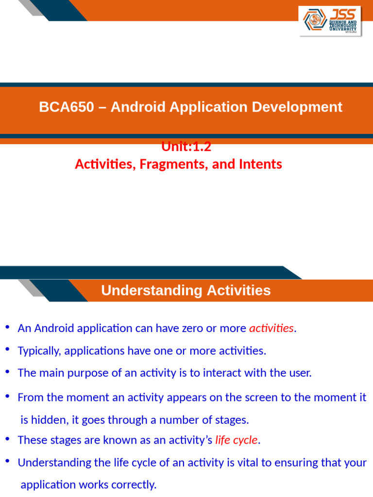 Unit-1.2 Android-Activities, Fragments, and Intents | PDF | Uniform ...