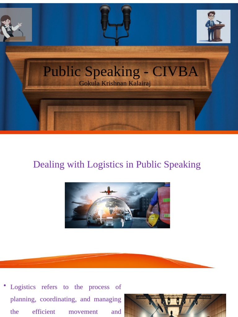Public Speaking Logistics Guide | PDF | Logistics | Public Speaking