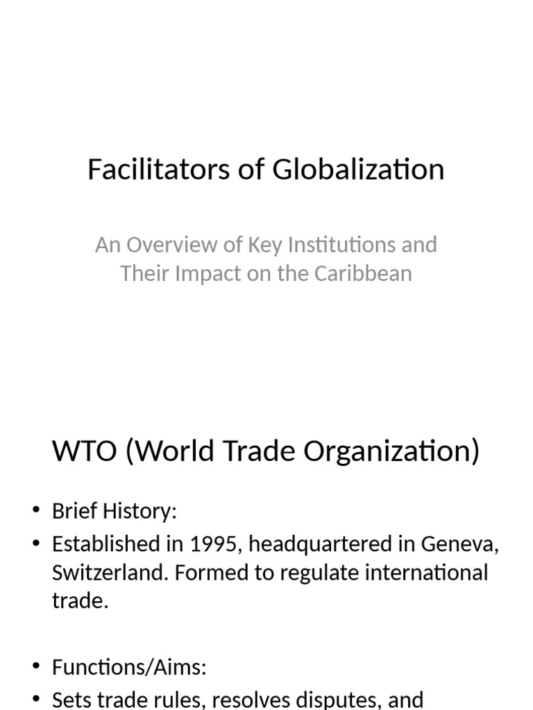 Key Institutions Driving Caribbean Globalization | PDF