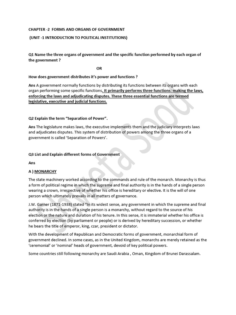 Functions and Forms of Government | PDF | Government Of India | Bill (Law)
