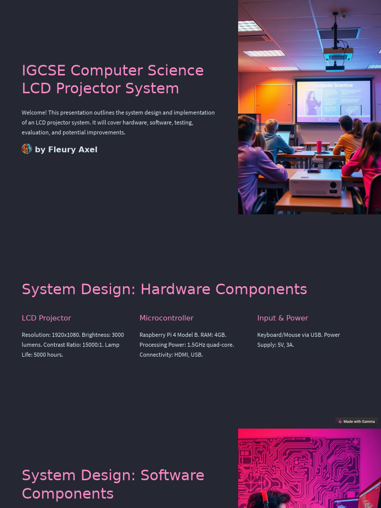 LCD Projector System Components Overview | PDF | Usability | Raspberry Pi