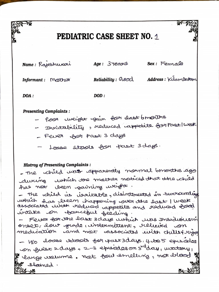 Pediatrics Pratical Record | PDF