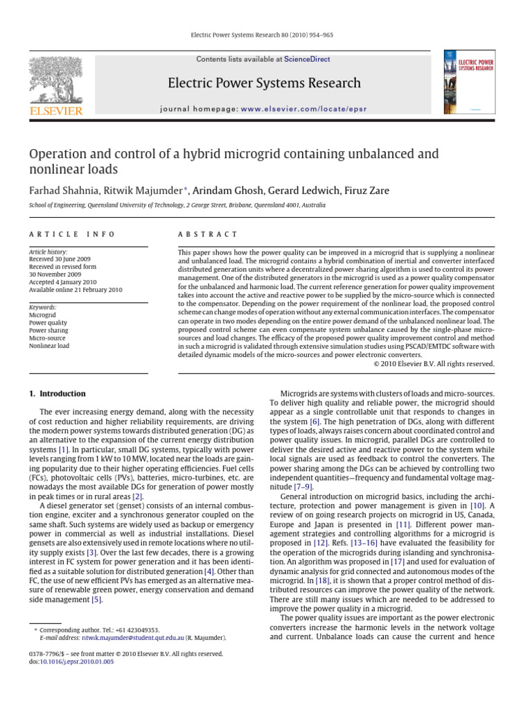 Hybrid Microgrid Control for Power Quality | PDF | Distributed ...