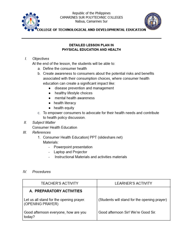 DETAILED LESSON PLAN IN | PDF | Learning