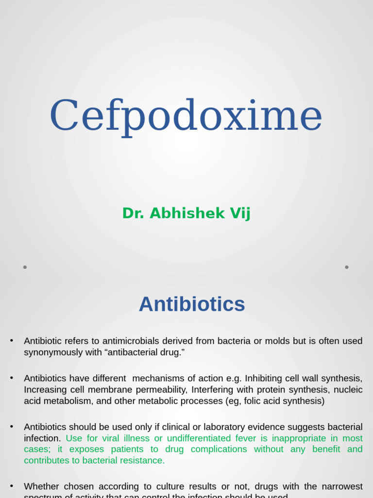 Cefpodoxime: Uses, Dosage, and Effects | PDF | Pneumonia | Gram ...