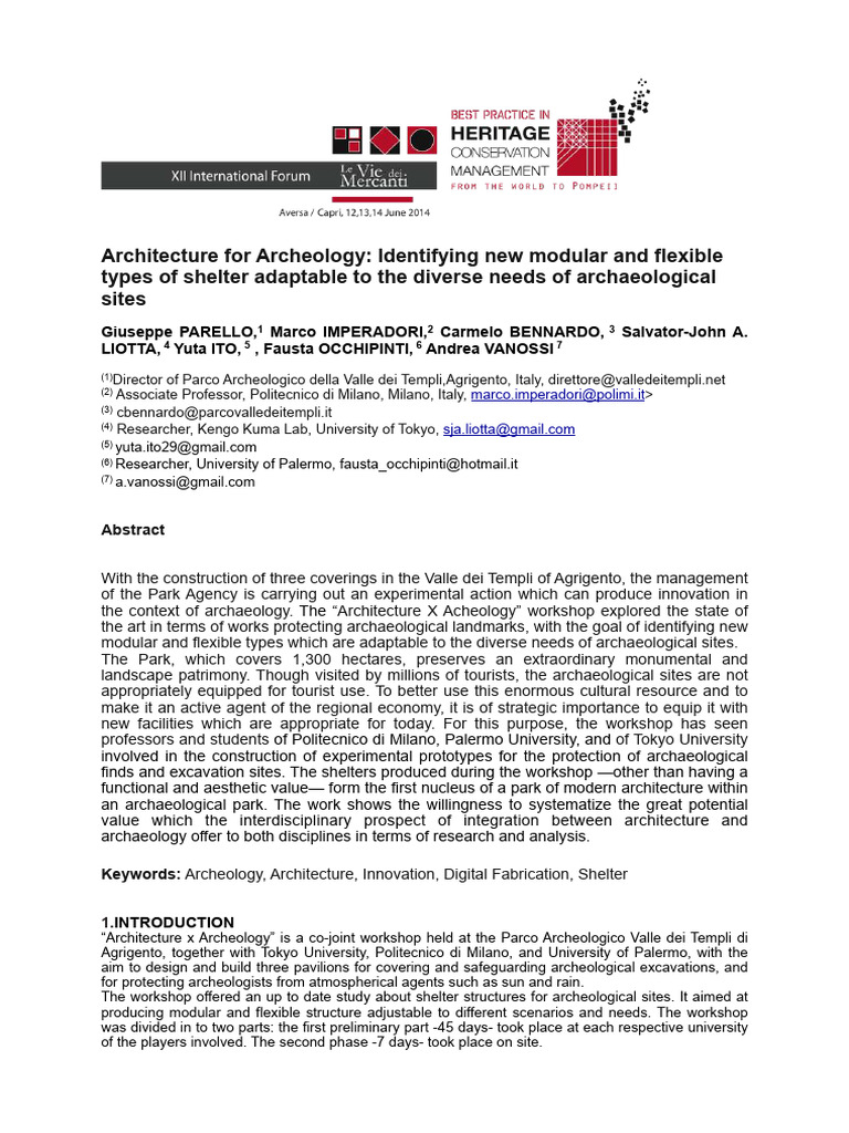 Architecture For Archeology | PDF | Sicily | Archaeology