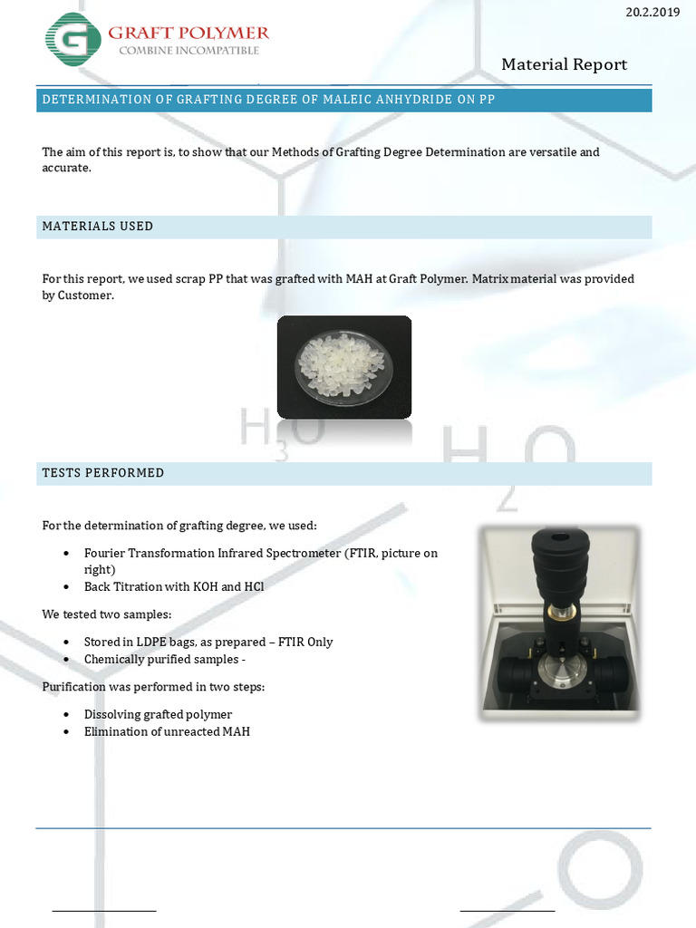 Grafting Degree of Maleic Anhydride on PP | PDF | Titration | Chemistry