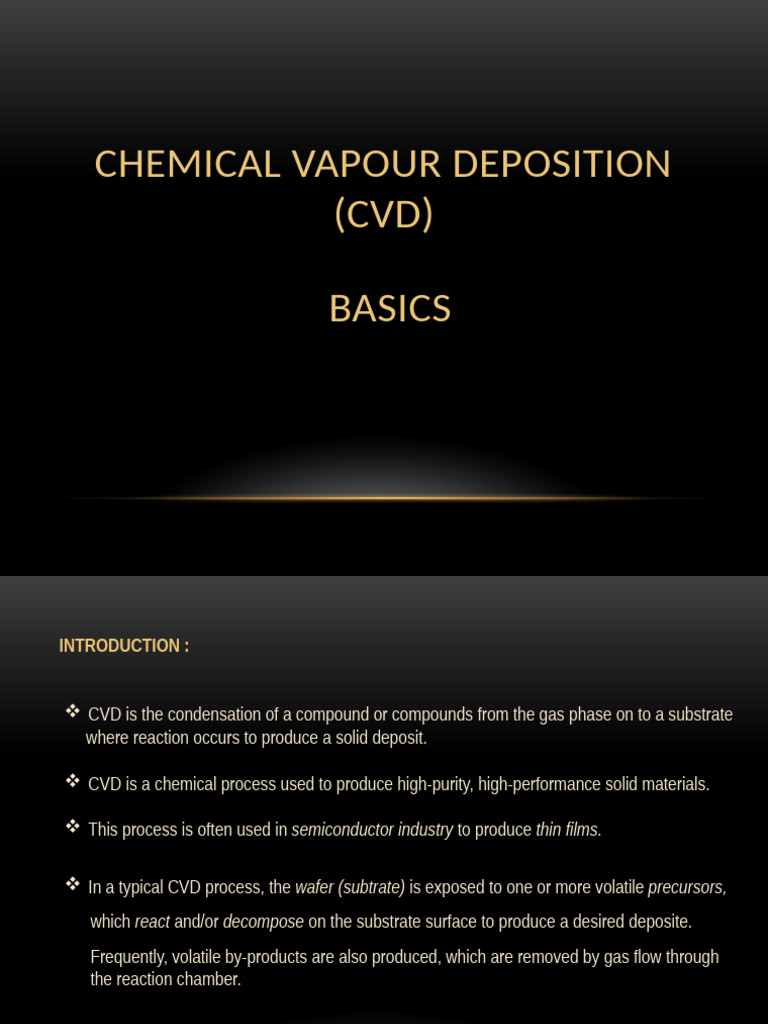 Overview of Chemical Vapor Deposition | PDF | Chemical Vapor Deposition ...