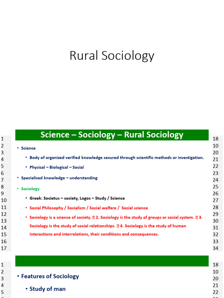 Rural Sociology | PDF | Science | Sociology