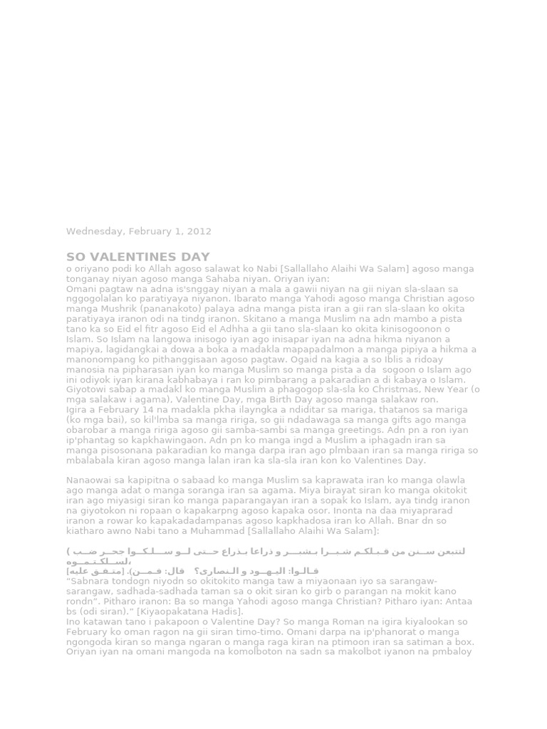 Valentines Day | PDF
