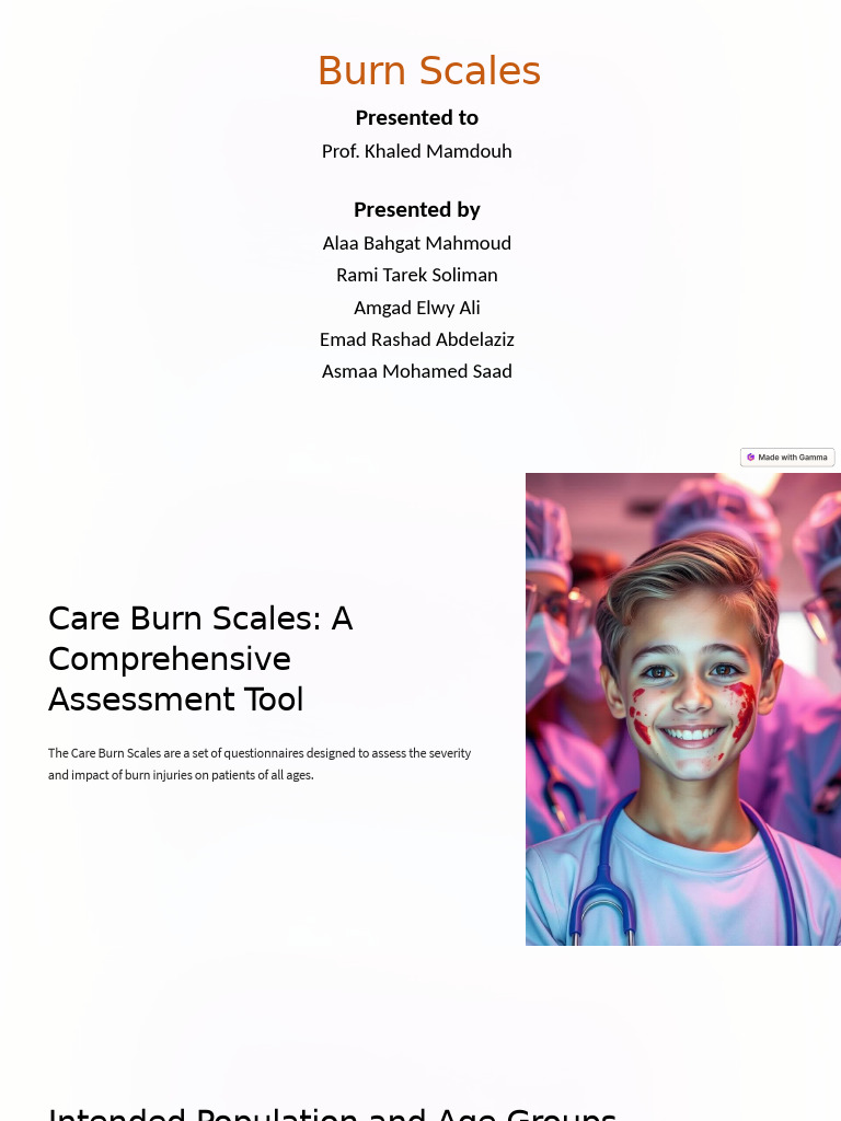 Comprehensive Care Burn Scales Overview | PDF | Burn | Pain