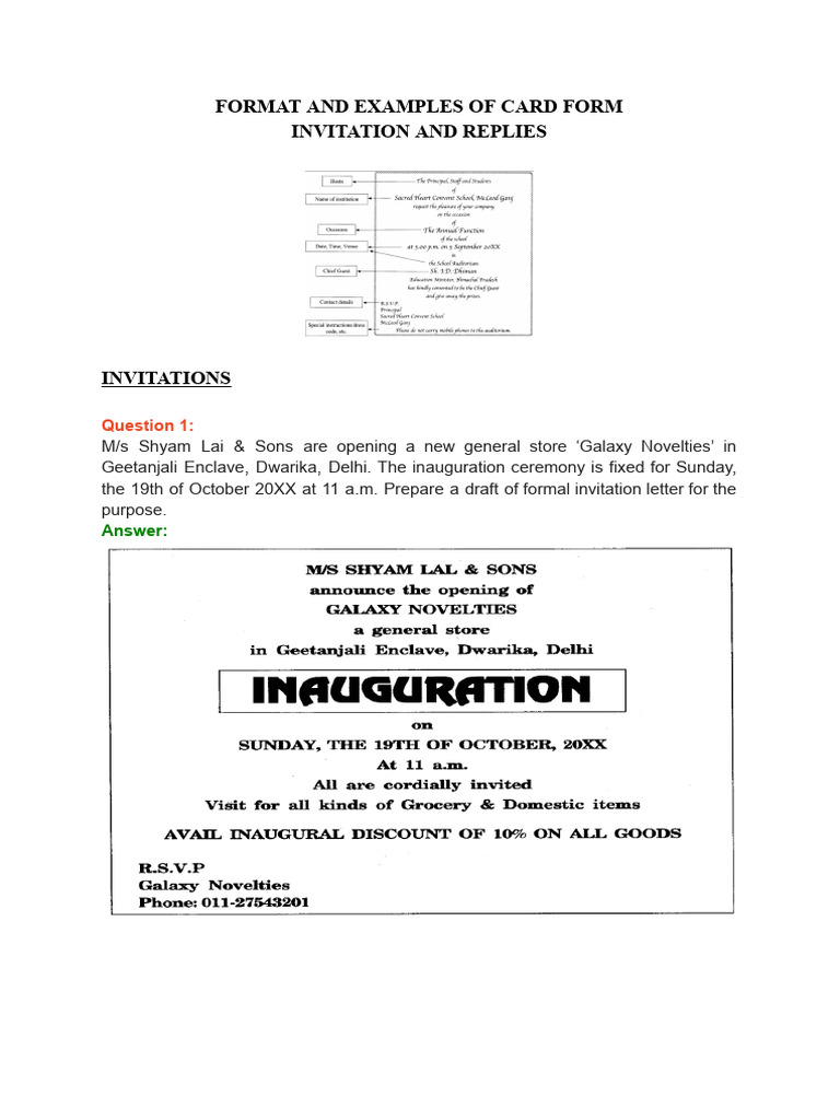 Invitation Drafting Examples | PDF
