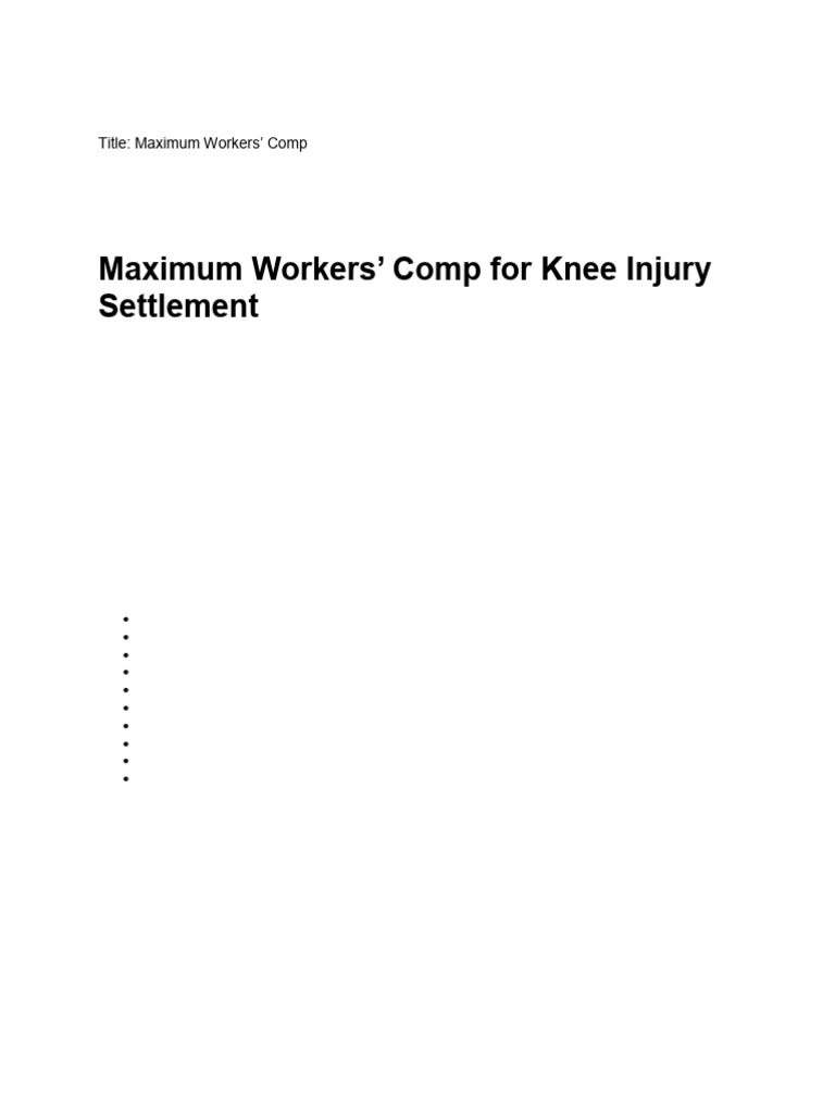 Average Workers' Comp for Knee Injuries | PDF | Knee | Musculoskeletal ...