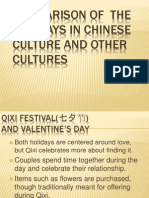 Comparison of The Holidays in Chinese Culture and Other Cultures
