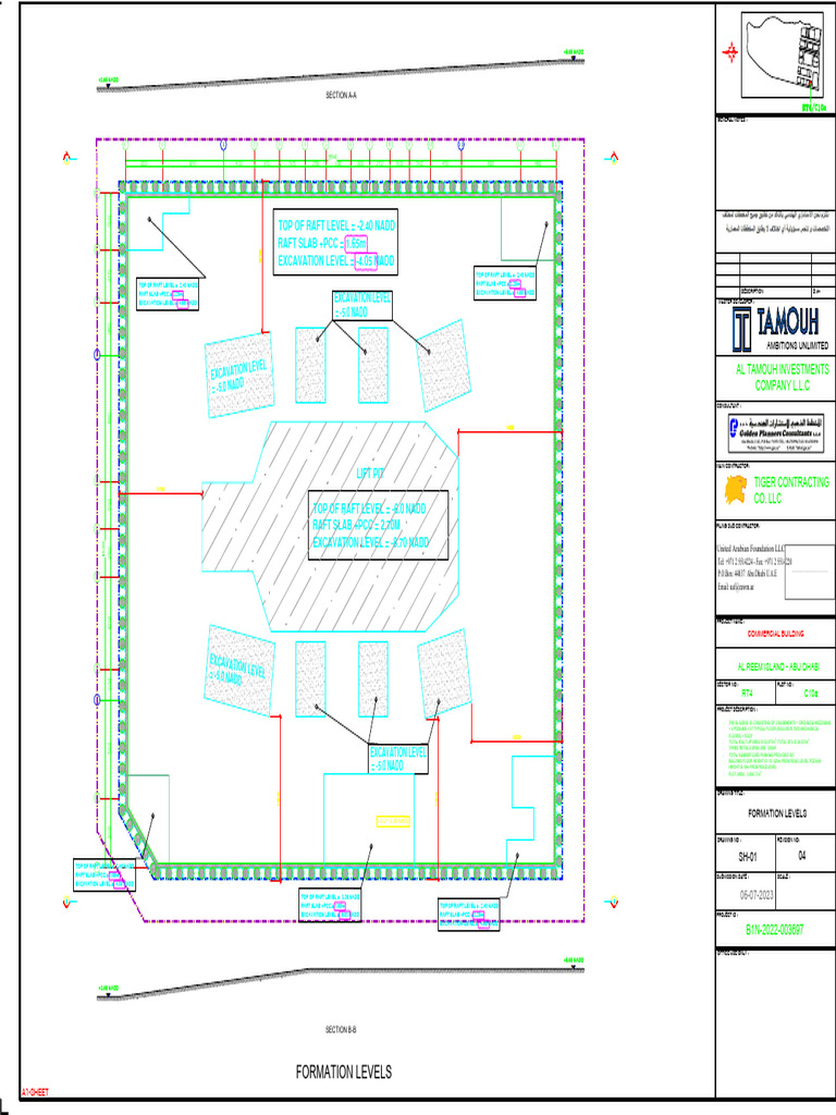 NADD Levels and Shoring Layout Details | PDF