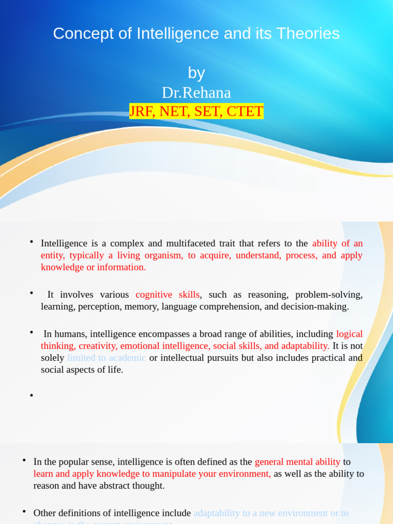 Intelligence Theories | PDF | Intelligence | Thought