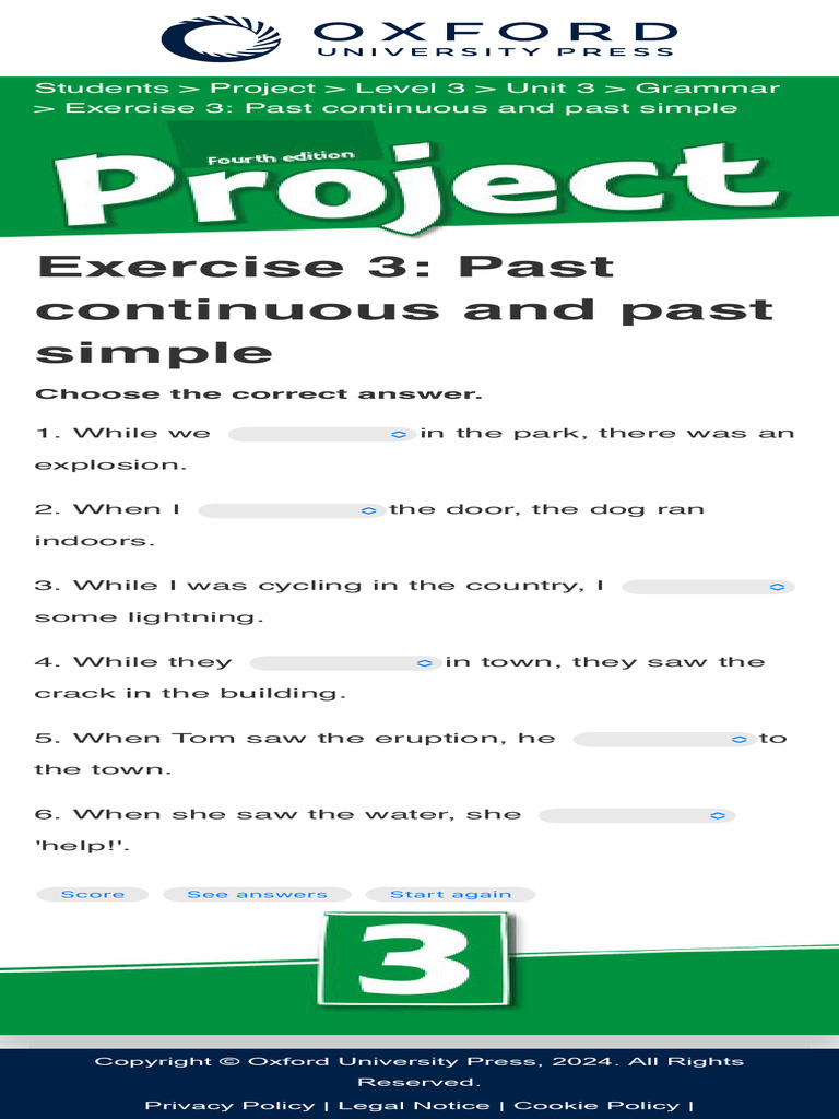 Past Simple vs. Continuous Exercises | PDF