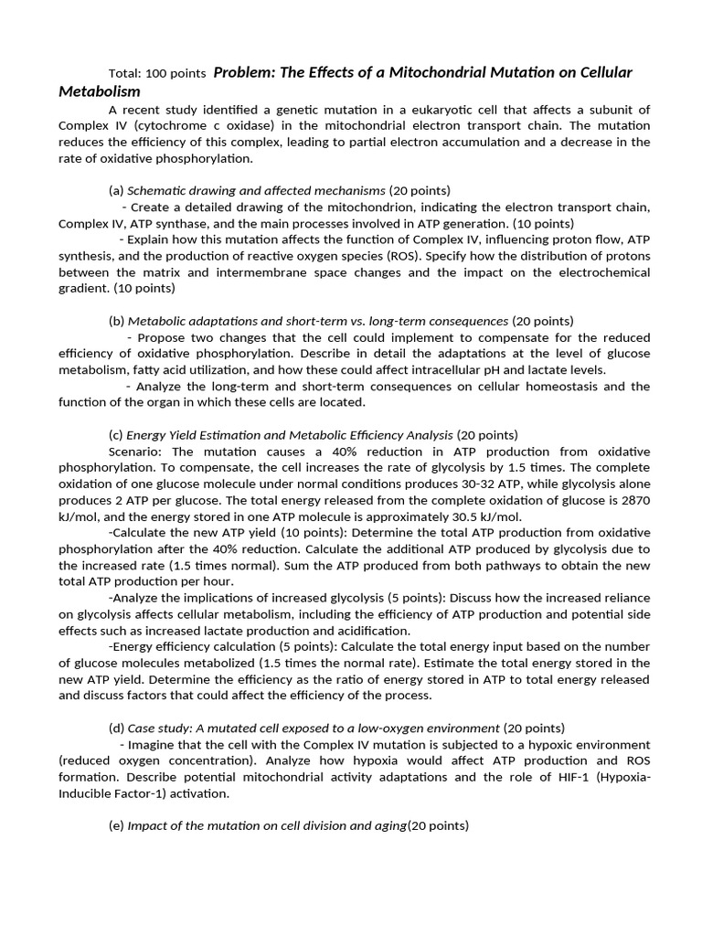 Problembiology | PDF | Adenosine Triphosphate | Mitochondrion