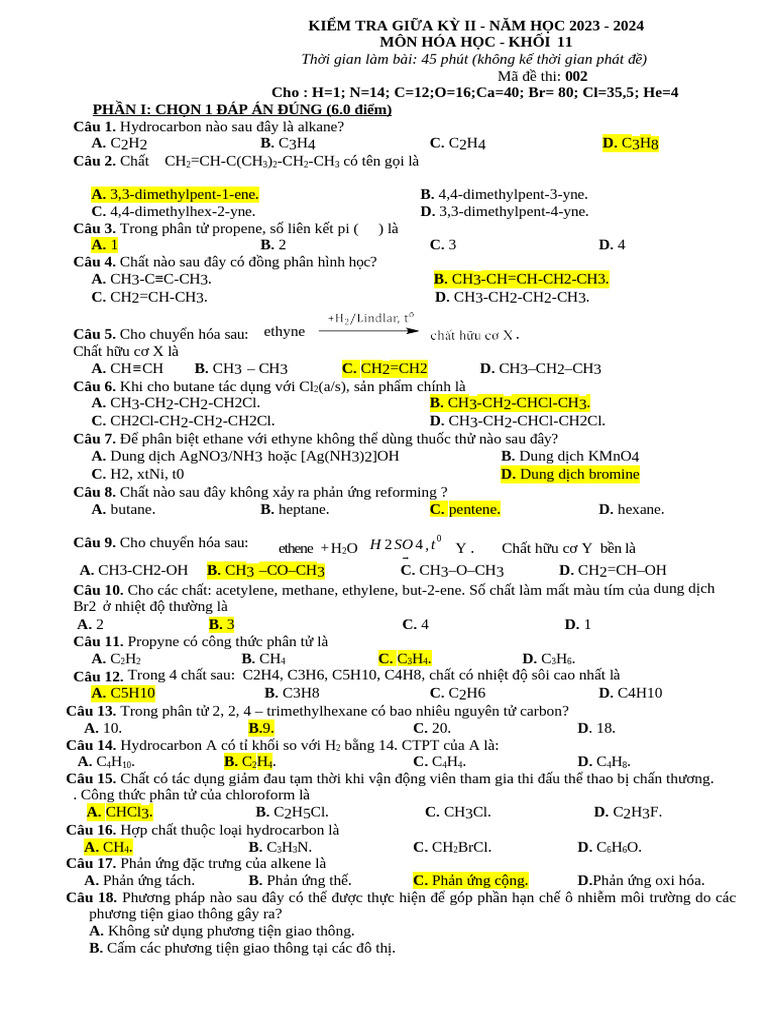 ĐỀ 001 hs | PDF