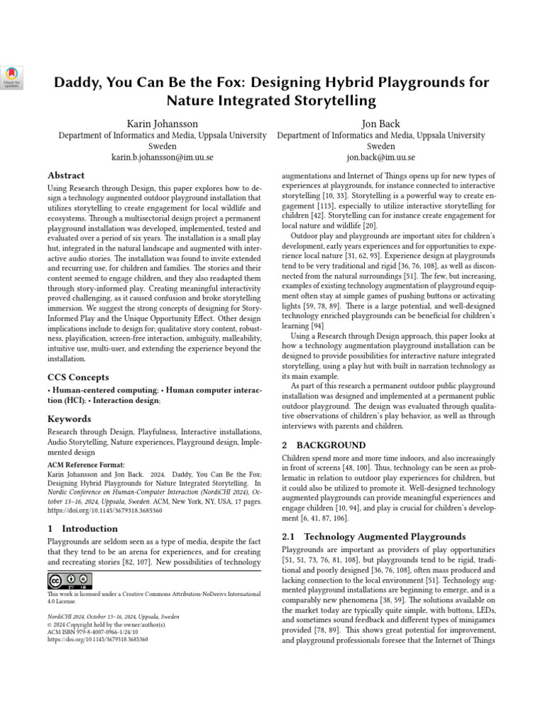 Designing Nature-Integrated Playgrounds | PDF | Storytelling | Playground