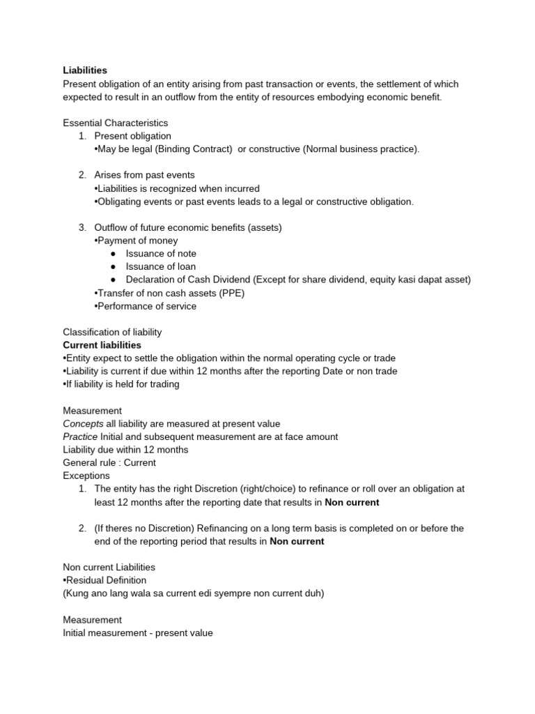 Understanding Liabilities and Their Classifications | PDF | Revenue ...