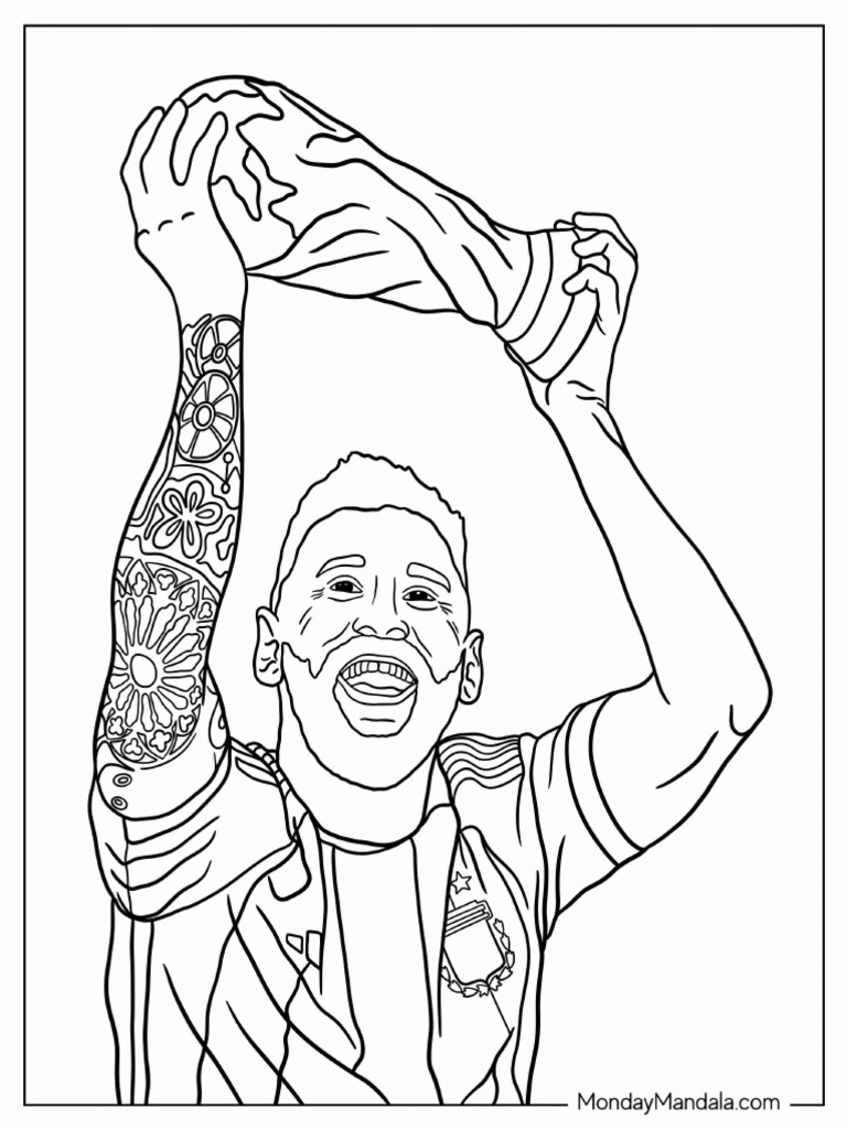 Lionel Messi Holding Fifa Trophy To Color | PDF