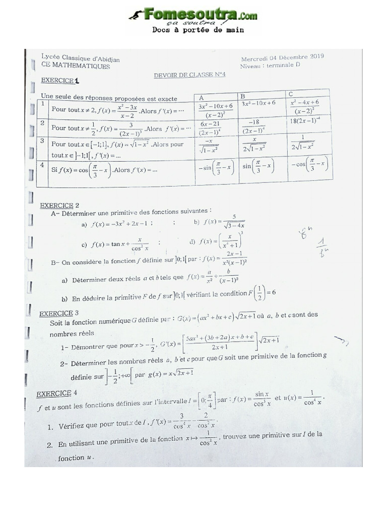 Math TD 2019 | PDF
