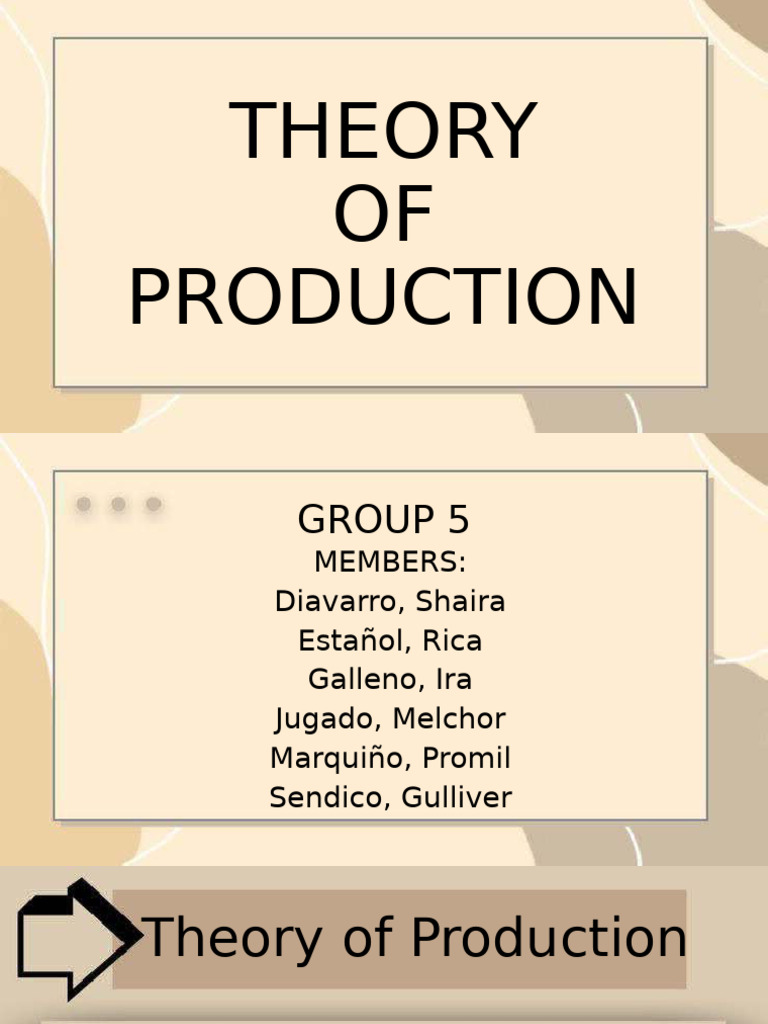 Theory of Production (GROUP 5) | PDF | Long Run And Short Run | Factors ...