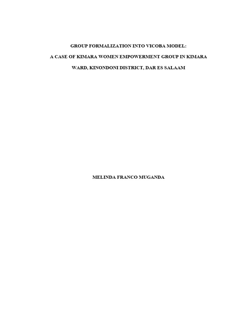 Understanding VICOBA for Women Groups | PDF | Microfinance | Focus Group