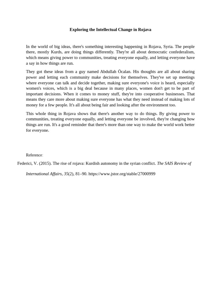Exploring The Intellectual Change in Rojava | PDF