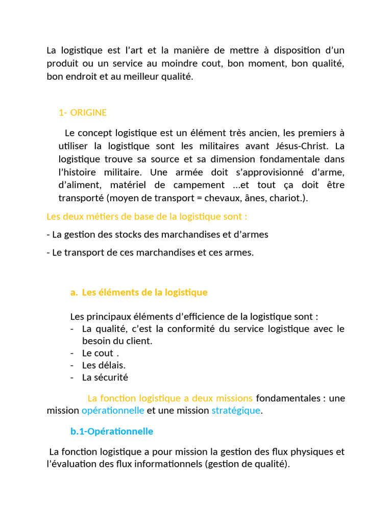 Les enjeux de la logistique moderne | PDF | Logistique | Gestion de la ...