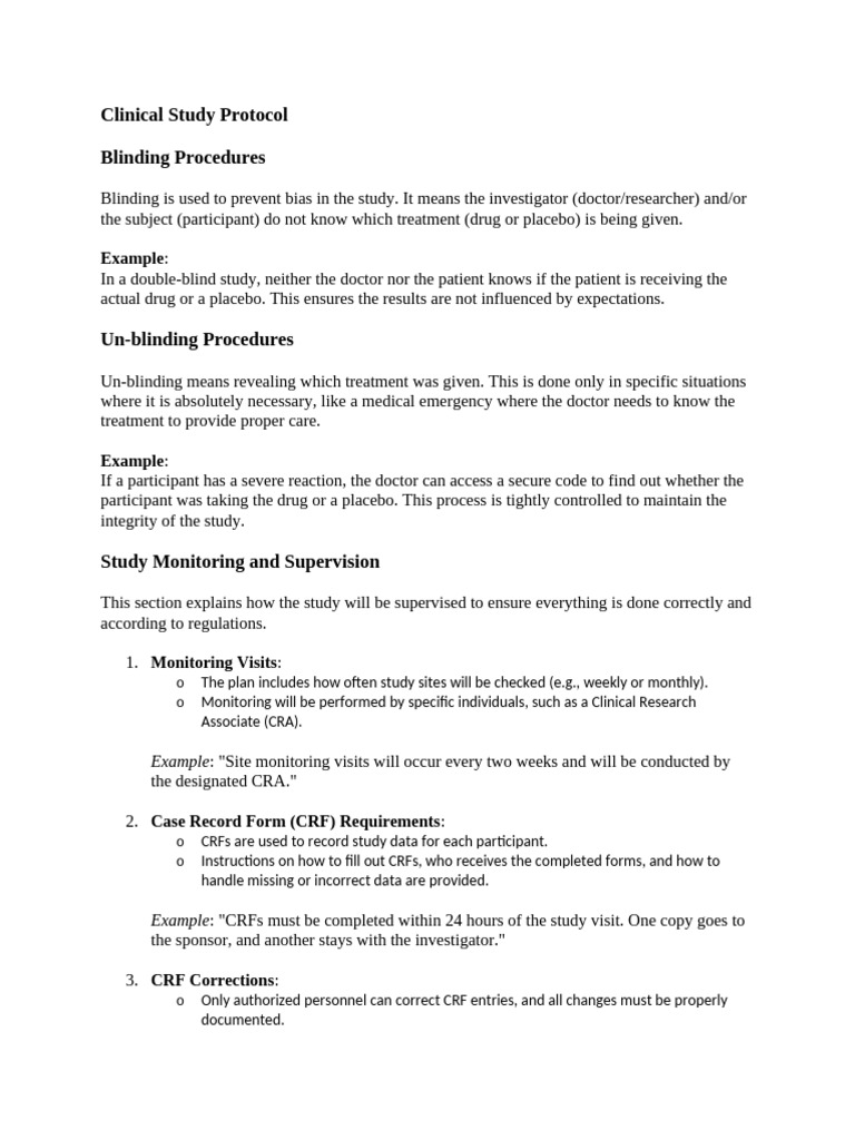 Clinical Study Protocol | PDF | Clinical Trial | Research Methods