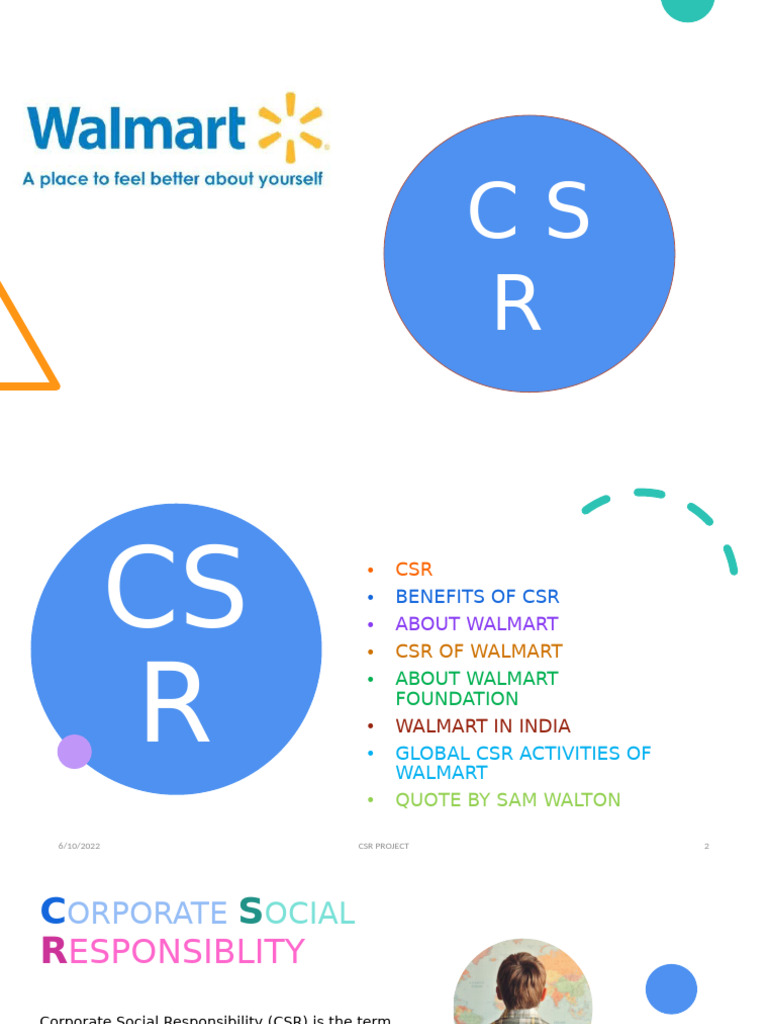 Walmart PPT CSR | PDF | Corporate Social Responsibility | Walmart