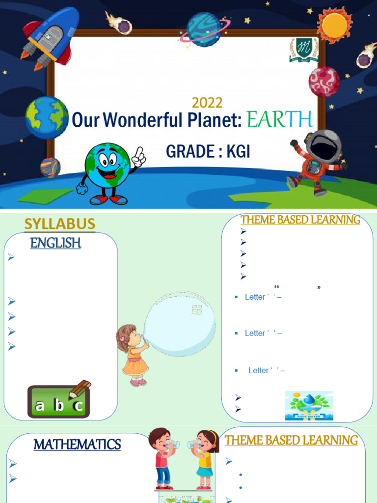 KG I Syllabus Theme For The Month May 2022 18th May 2022 | PDF | Water
