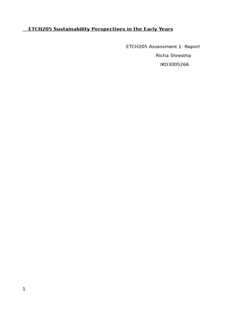 Sustainability in Early Childhood Education | PDF | Sustainability ...