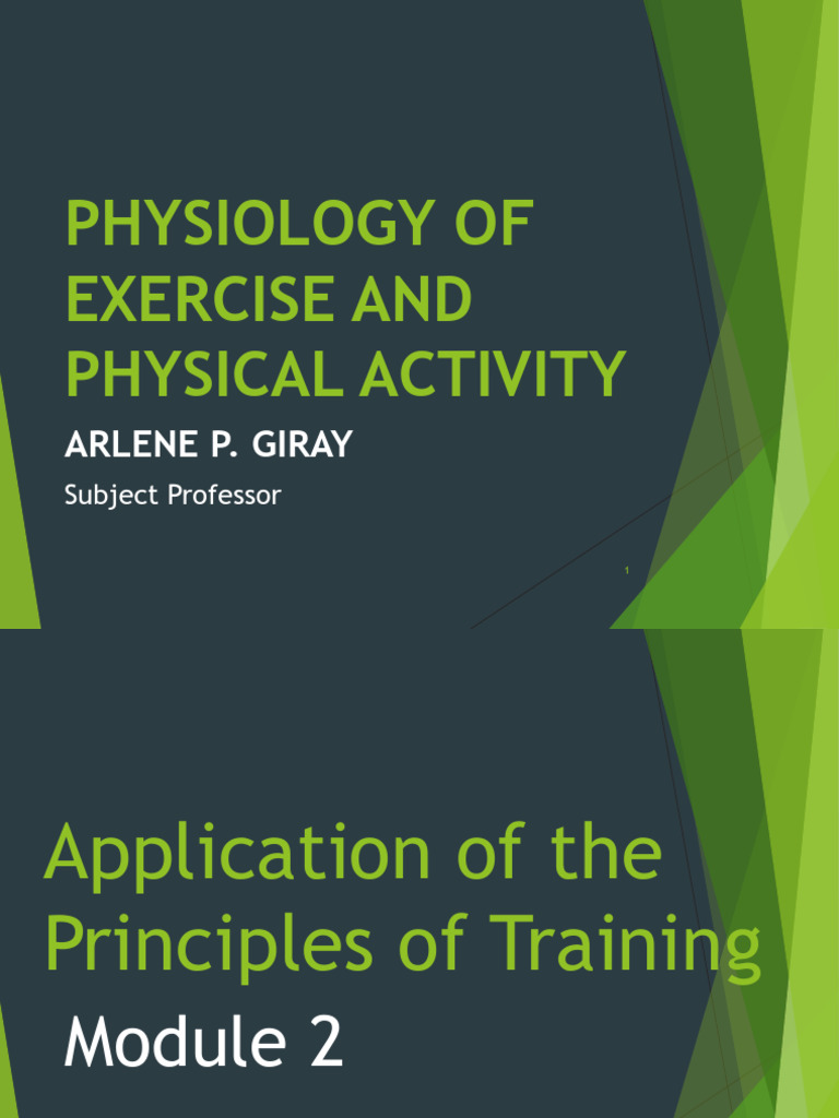 M2 Application of The Principles of Training | PDF | Physical Fitness ...