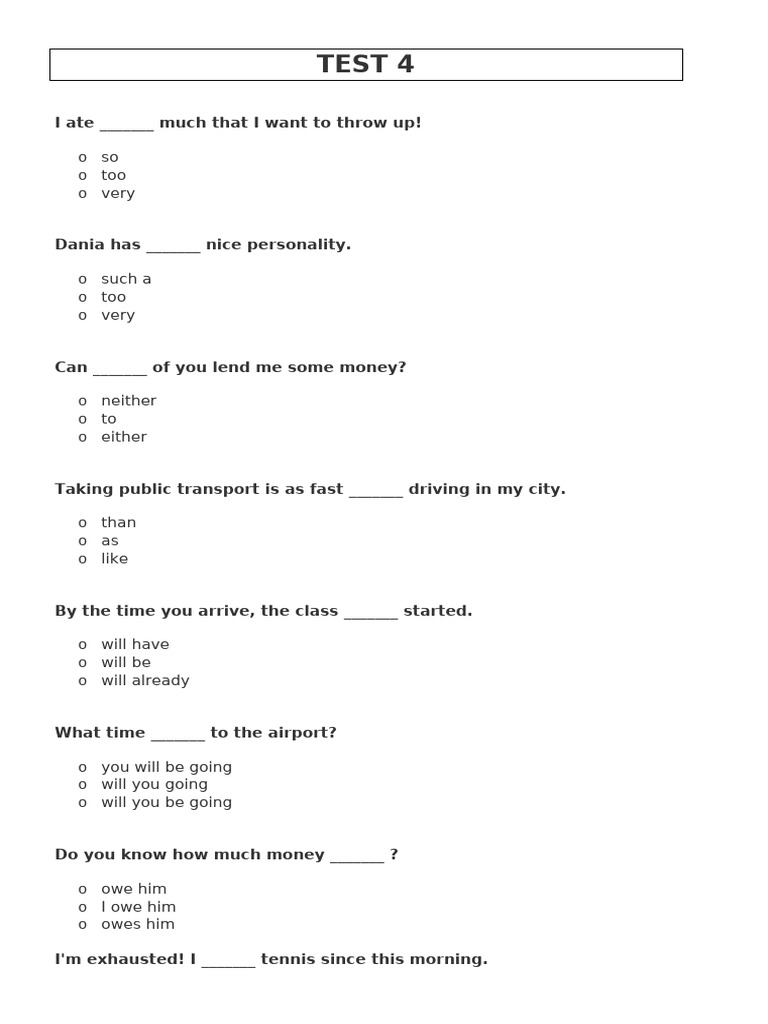 TEST 4 | PDF
