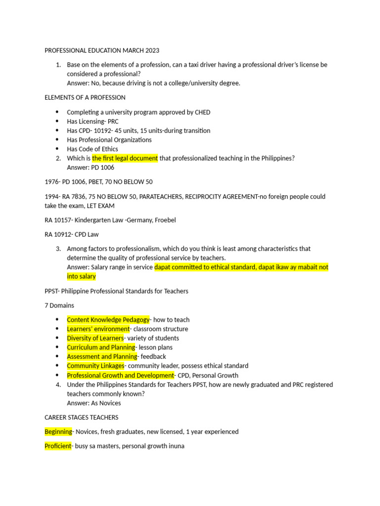 Professional Education Insights March 2023 | PDF | Teachers | Cognition