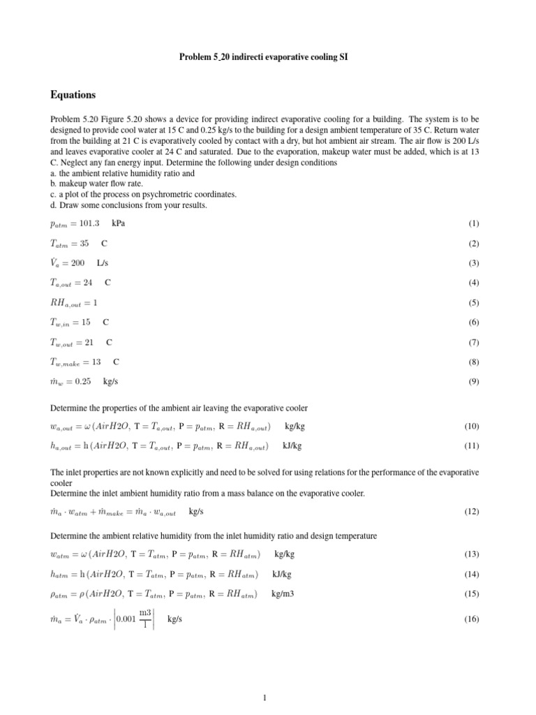 Indirect Evaporative Cooling Analysis | PDF | Heat Transfer | Continuum ...
