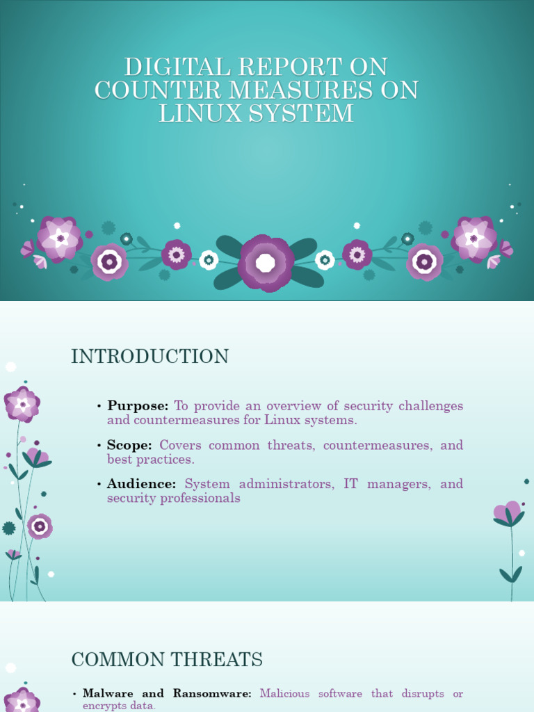 Image showcasing Linux Security Countermeasures Guide | PDF | Security | Computer Security