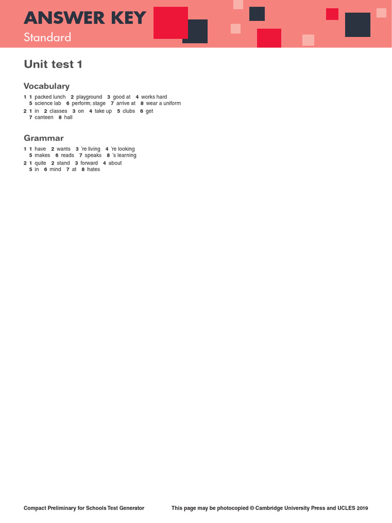 PFS UT U1 Answer Key | PDF
