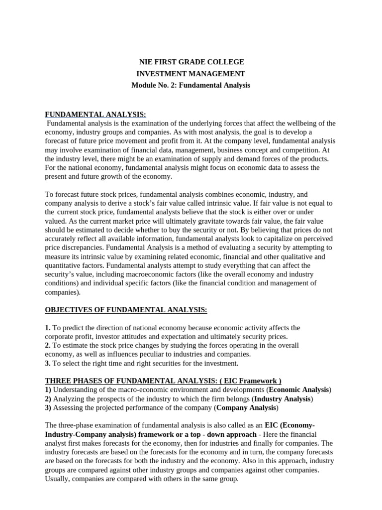 Fundamental Analysis in Investment Management | PDF | Government Budget ...