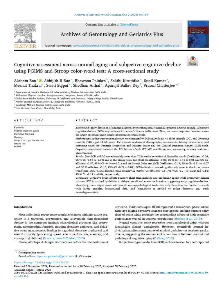 Cognitive Assessment in Aging Adults | PDF | Dementia | Alzheimer's Disease