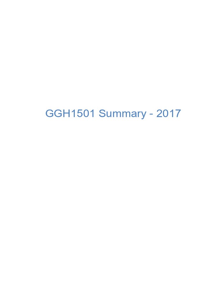 GGH1501 Summary 2017 | PDF | Erosion | Volcano