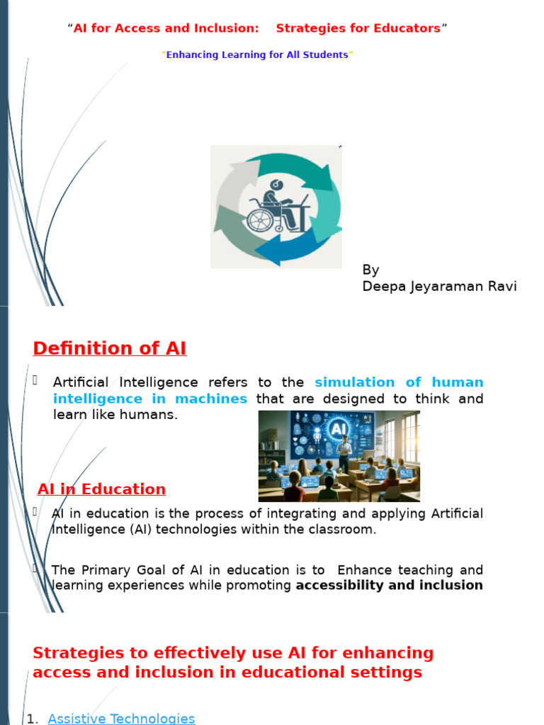 AI Strategies for Inclusive Education | PDF | Artificial Intelligence ...